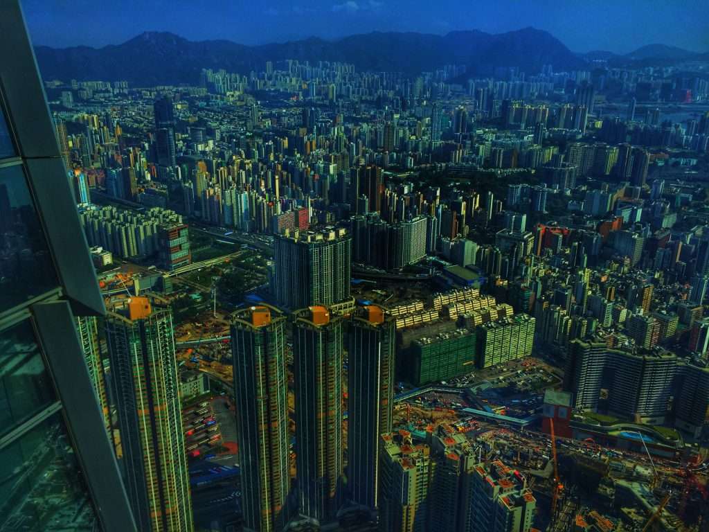 Blick auf den Stadtteil Kowloon