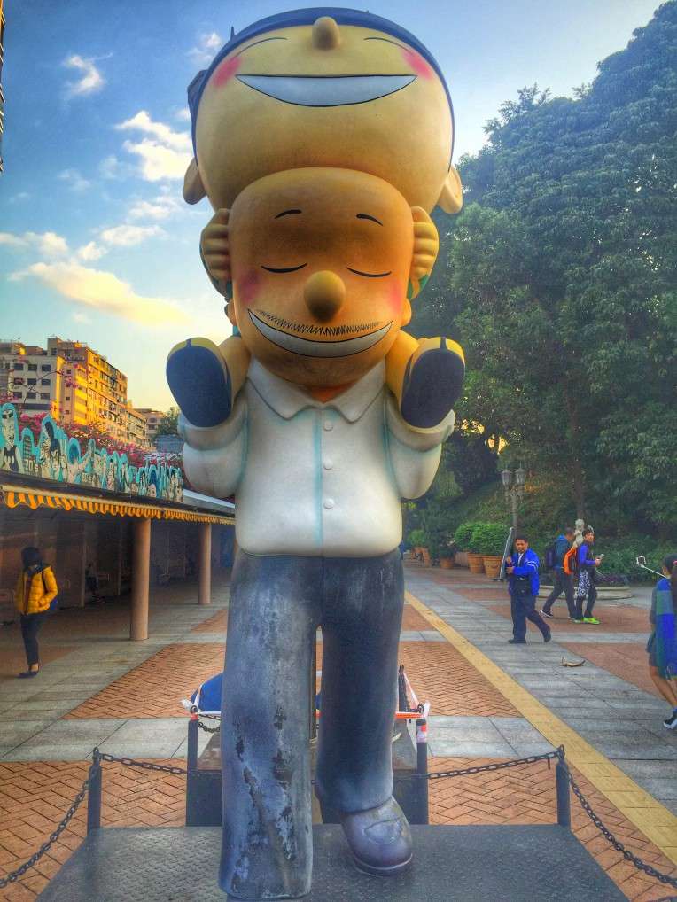 Comicfigur auf der Avenue der Comic Stars im Kowloon Park