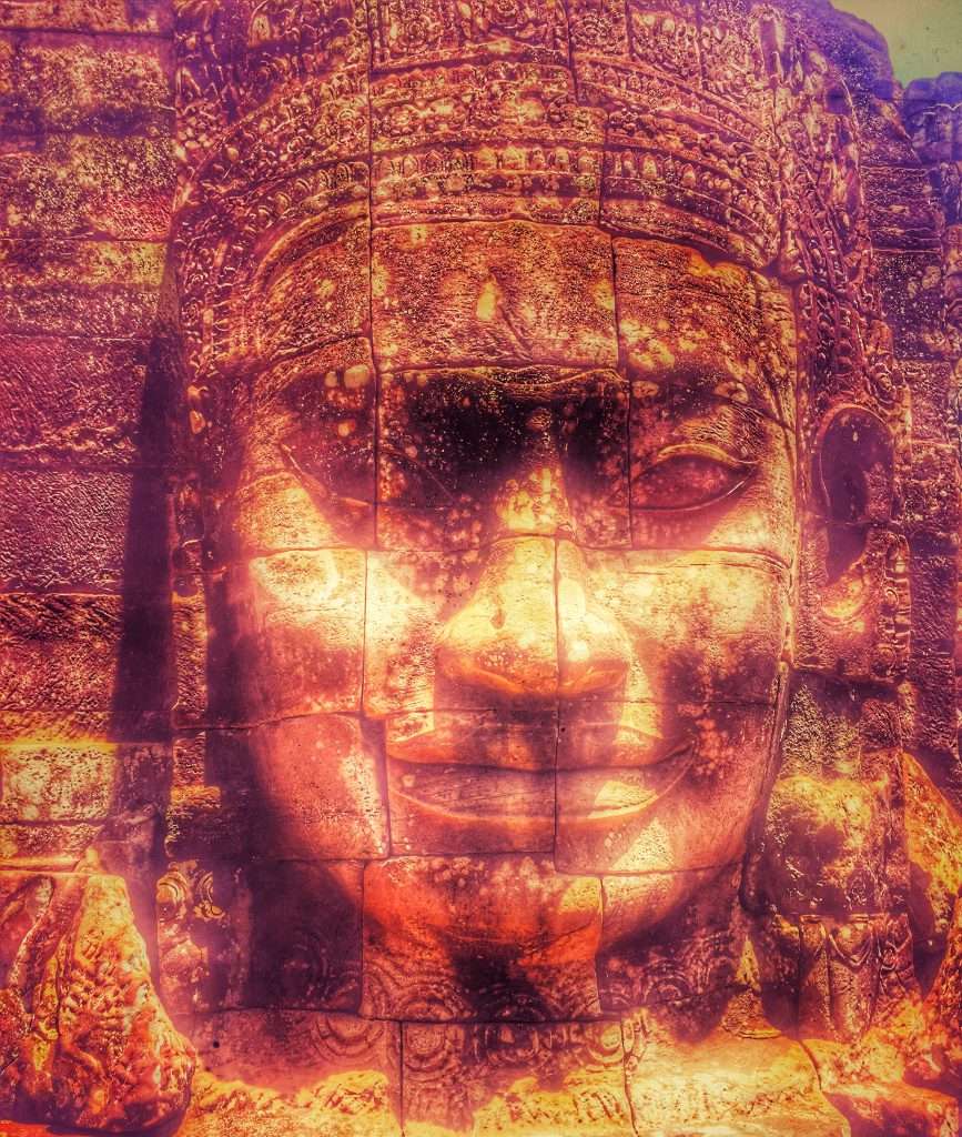 Kopf auf dem Angkor-Thom-Tempel